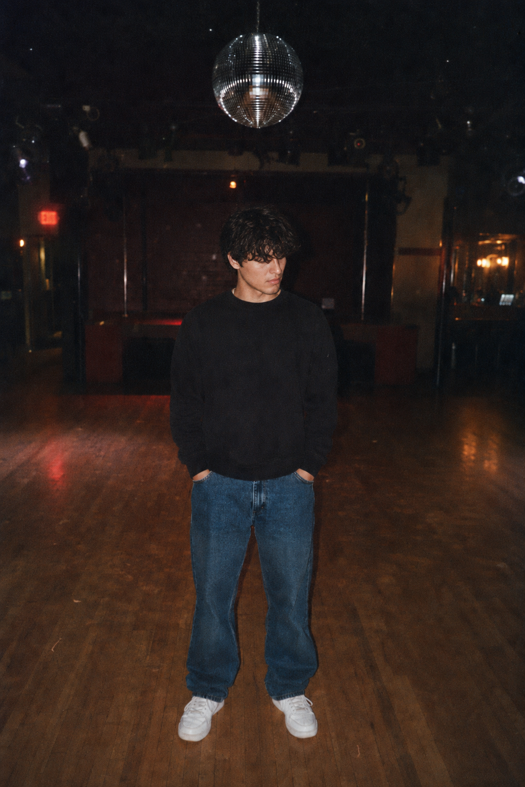 Anthony under a disco ball
